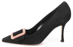 MANOLO BLAHNIK Туфли на высоком каблуке 9 см, женские, черные