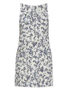 Мини-платье с барочным принтом Rue Posse, белый