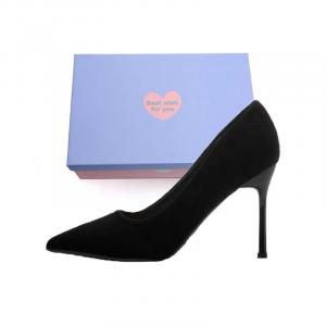 Xingdiman Стройные каблуки на высоком каблуке женский подарочный набор черная замша 8 см, цвет Black Suede 8CM