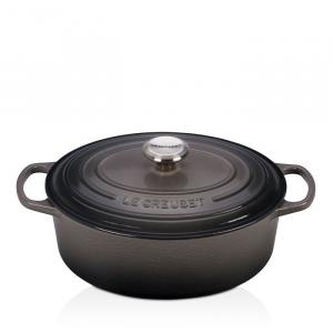 Овальная французская жаровня Le Creuset, 5 литров, серый