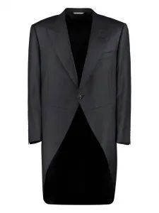 Фрак с закругленным лацканом-воротником Canali, черный