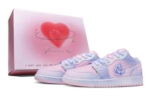 Баскетбольные кроссовки Air 1 для детей начальной школы Jordan, розовый/фиолетовый