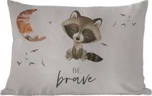 Подушка для улицы - Акварель - Будь смелым - Цитаты - Дети - Мальчики - Девочки - 50x30 см - Водонепроницаемая - Подушка для отдыха - Подушка для дивана - Украшение для гостиной MuchoWow