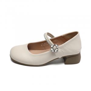 ZHR Туфли Мэри Джейн женские бежево-абрикосовые