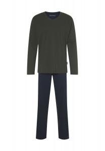 Мужская пижама с v-образным вырезом и логотипом TOM TAILOR, цвет Green Dark