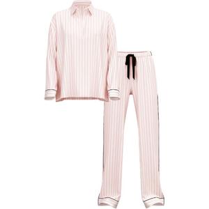 Victoria's Secret Фланелевый поповер длинный комплект пижамы / полосатый комплект пижамы women's розовые полосы