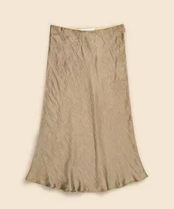 Блестящая золотистая юбка миди из вискозы и вискозного волокна