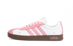 Adidas Neo Кроссовки для скейтбординга VL Court 2.0, износостойкие, низкие, унисекс, белые, розовые