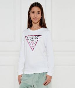 Лонгслив для девочек Guess хлопковый, белый