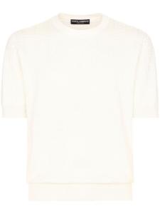 Dolce & Gabbana шелковая футболка с монограммой, белый