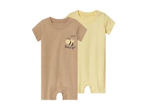 Детские пижамы lupilu, 2 шт., изготовлены из чистого органического хлопка, бежевый/желтый