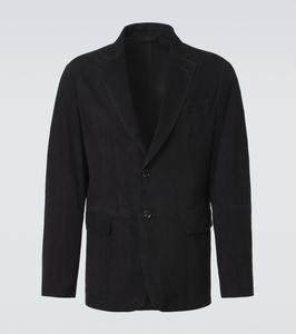 Однобортный замшевый блейзер Monti Brioni, черный