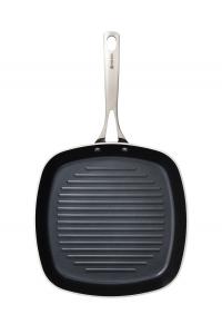 Сковорода-гриль с керамическим покрытием, 26 см, ручка из нержавеющей стали Kyocera, мультиколор