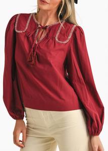 Блузка Leah в темно-бордовом &merci