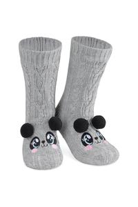 Носки-тапочки с пандой CityComfort, серый