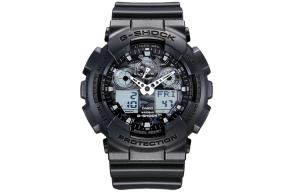 CASIO Часы Men Liquid Crystal/Analog Dual Display Series Black Watch GA-100CF-8A, Black Dial