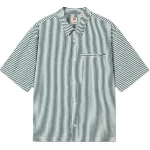 Levis Рубашка мужская зеленая белая в полоску