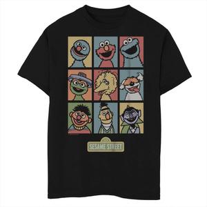 Футболка с сеткой и плакатом и графическим рисунком в виде кукол «Улицы Сезам» для мальчиков 8–20 лет Licensed Character
