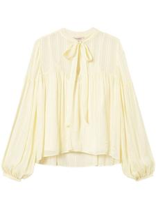 TWINSET жаккардовая блузка в полоску, нейтральный