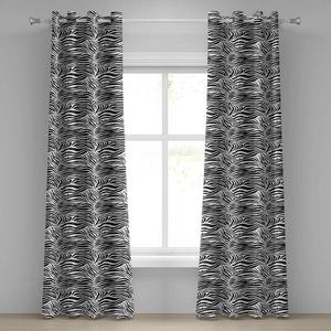 Занавеска с люверсами Abakuhaus Zebra 2 шт, 280x245x0,5 см цвет weiß schwarz