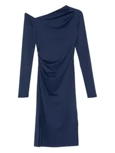 Платье миди с асимметричным вырезом Patrizia Pepe, синий