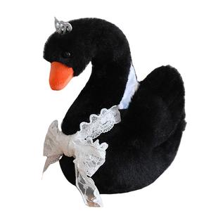 Плюшевая игрушка лебедь мультяшный, высота 28см/38см MLING, черный