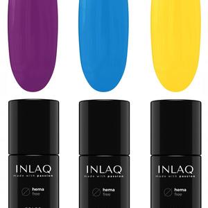 Набор: гибридный лак для ногтей, 3x6 мл Inlaq Crazy rainbow