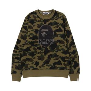 Толстовка BAPE 1st Camo Pattern Ape Head Crewneck, зеленый