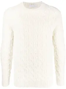 Фактурный джемпер с круглым вырезом Cruciani, белый