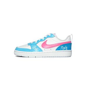 Nike Кроссовки Court Borough Sea Salt Pink Low 2 с противоскользящей подошвой и амортизацией, низкие, повседневные, для детей и подростков