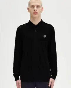 Мужская рубашка поло с длинным рукавом из хлопкового пике Fred Perry, черный