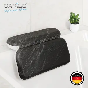 Подушка для шеи Подушка для ванны Гранит удобная, противоскользящая, ярких цветов, с 7 сильными присосками Sanilo, черный