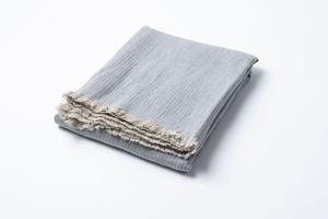 Одеяло с бахромой, синее, 165x210ı WoodFurniture