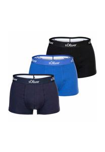 Мужские боксеры, 3 шт. - плавки, хипстеры, хлопок стрейч s.Oliver, синий