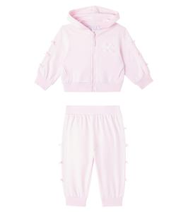 Комплект из детской трикотажной кофты и спортивных штанов Monnalisa, Rosa Fairytale