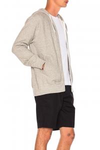 Хлопковая худи на молнии с красной эмблемой Comme Des Garcons Play, серый