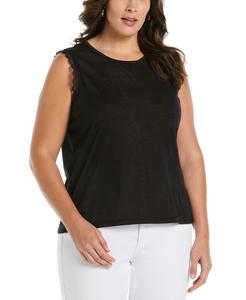 Топ без рукавов с отделкой крючком больших размеров ELLA Rafaella, черный