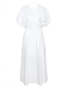 Платье с объемными рукавами и шнуровкой Gestuz, белый