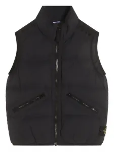 Стеганый жилет на молнии Stone Island Junior, синий