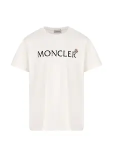 Футболка с логотипом Moncler Enfant, бежевый