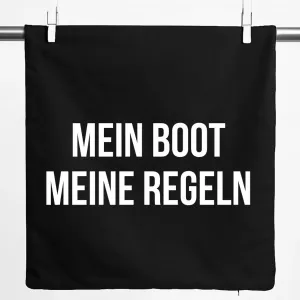 Наволочка Huuraa Моя лодка, мои правила, подарок для парусного спорта, 40x40 см, черный хлопок, подарок Моя лодка, мои правила Hellweg Druckerei