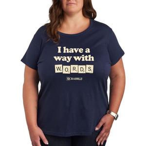 Плюс графическая футболка со словами в стиле скрэббл Hasbro, синий