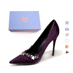 Xingdiman Тонкие каблуки на шпильке женские фиолетовые в подарочной коробке с подарком, цвет Purple Gift Box Set (Gift Included)