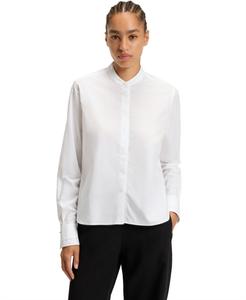 Женская блузка из хлопкового поплина прямого кроя Hugo Boss, White