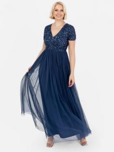 Макси-платье с v-образным вырезом Maya Deluxe, цвет French Navy
