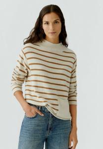 Джемпер Oui Jumper, Offwhite/Camel/Off-White