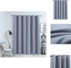 Плотная штора с металлическими люверсами, серая, 290 x 245 см - Шторы и шторы vidaXL