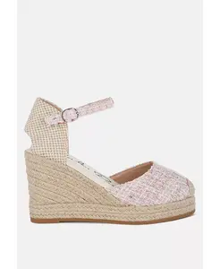 Женские туфли Regatta Tweed с круглым носком и плетеной танкеткой London Rag, розовый