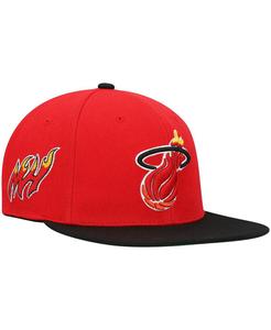 Мужская красно-черная кепка Snapback из твердой древесины Miami Heat Classics Mitchell & Ness