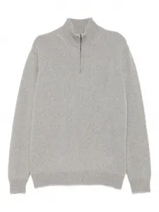 Джемпер с высоким воротом 120% Lino, серый